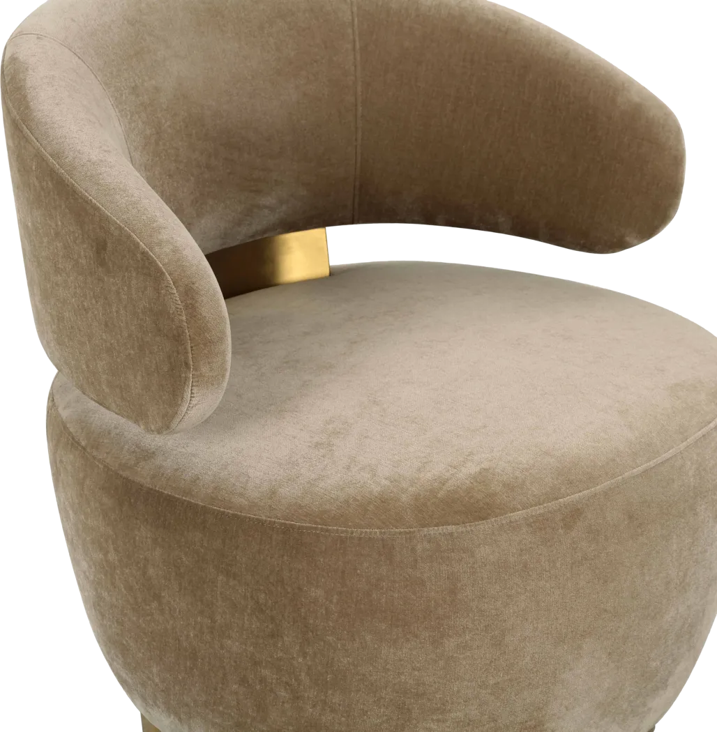 Russe Light Brown Swivel Accent Chair - Thumbnail - Image 4