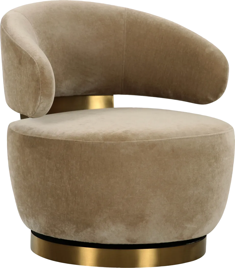 Russe Light Brown Swivel Accent Chair - Thumbnail - Image 1