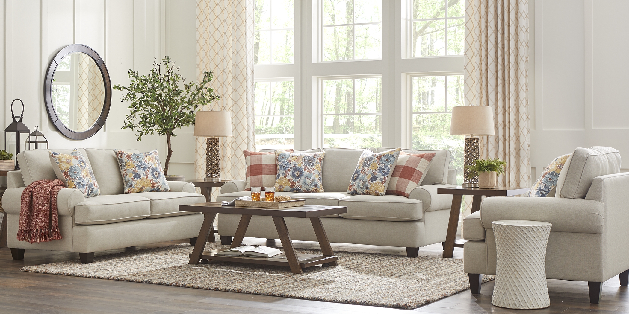 Emmitt Ridge Beige 7 Pc Living Room - Thumbnail - Image 1