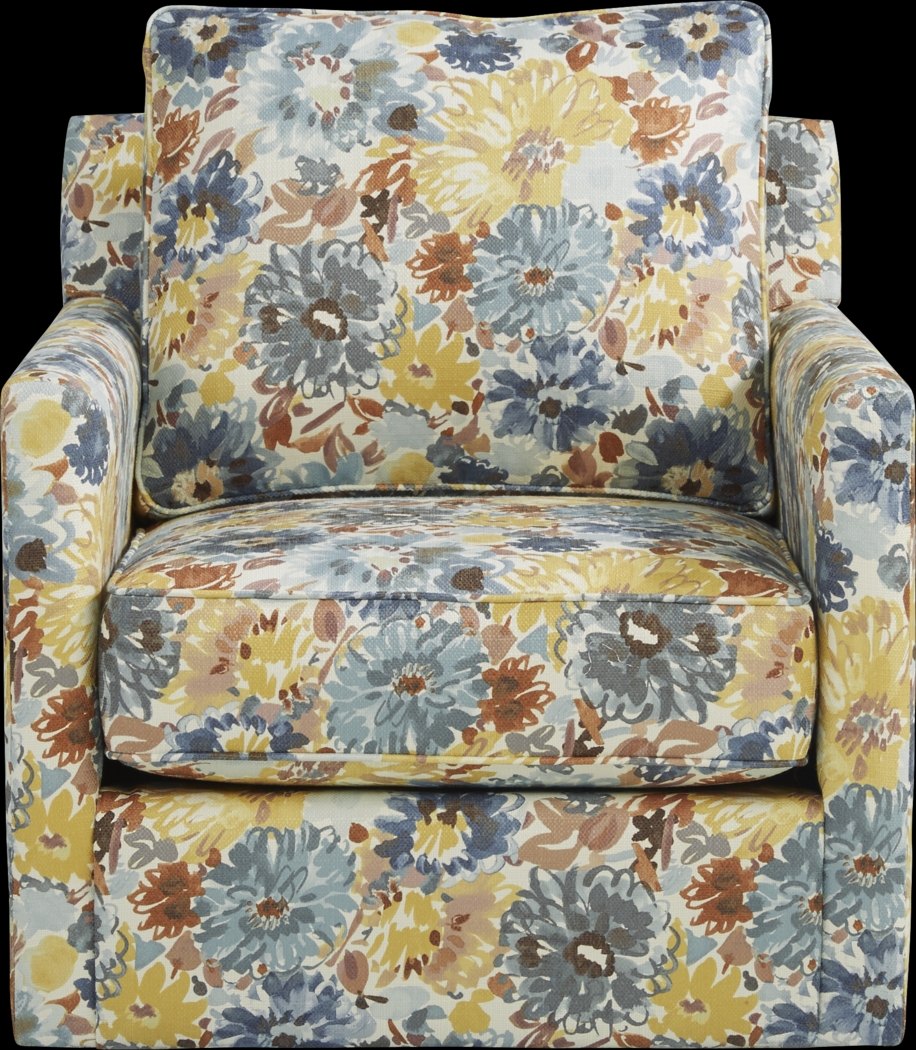 Emmitt Ridge Blue Accent Swivel Chair - Thumbnail - Image 2