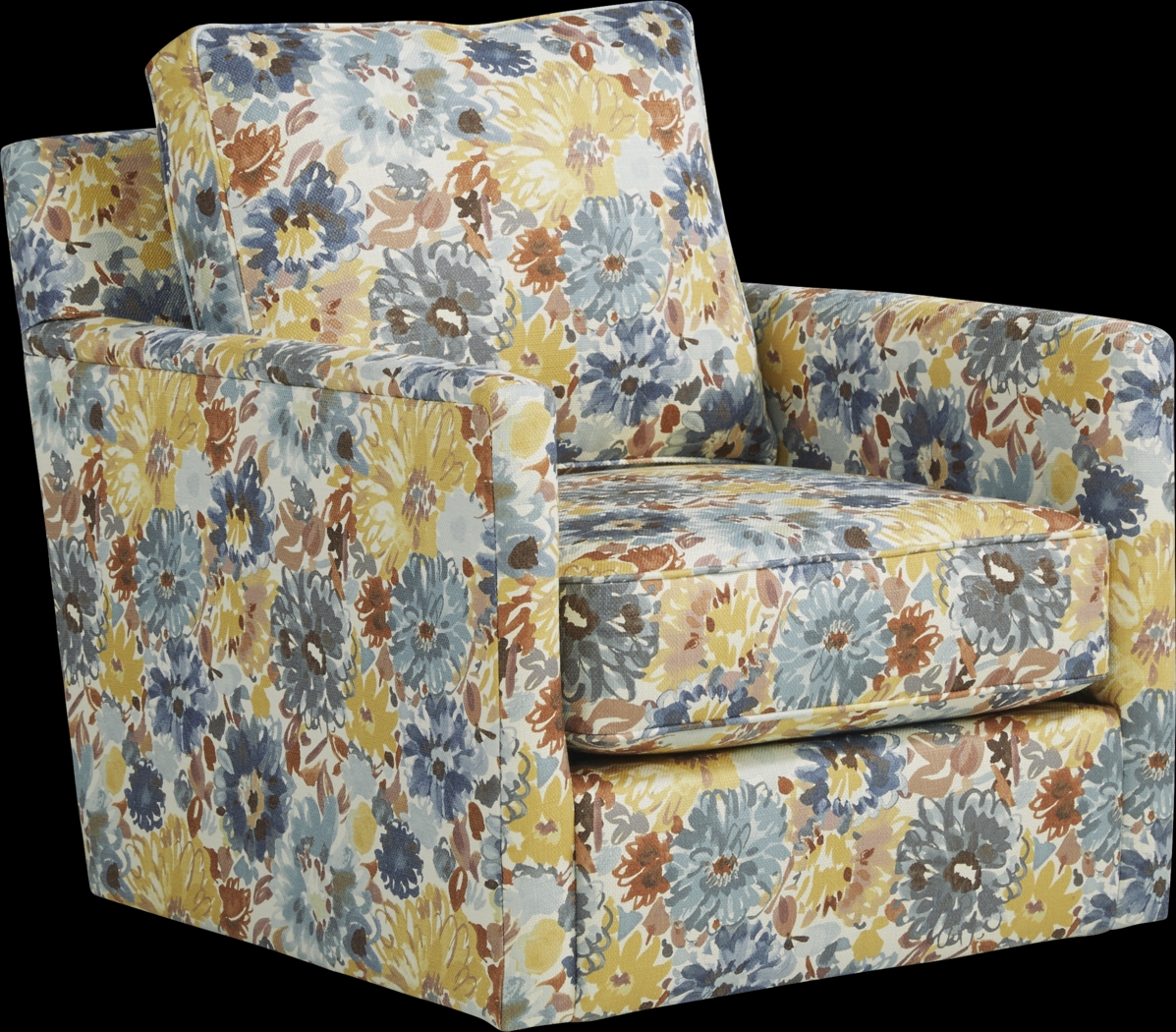 Emmitt Ridge Blue Accent Swivel Chair - Thumbnail - Image 1