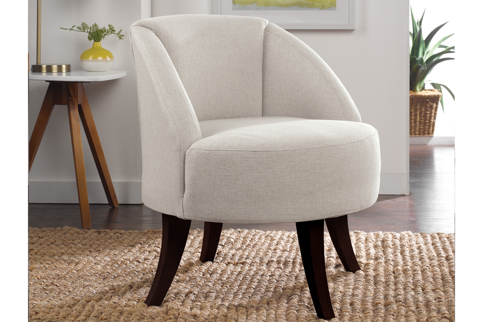 Emmorton Beige Accent Swivel Chair - Thumbnail - Image 2