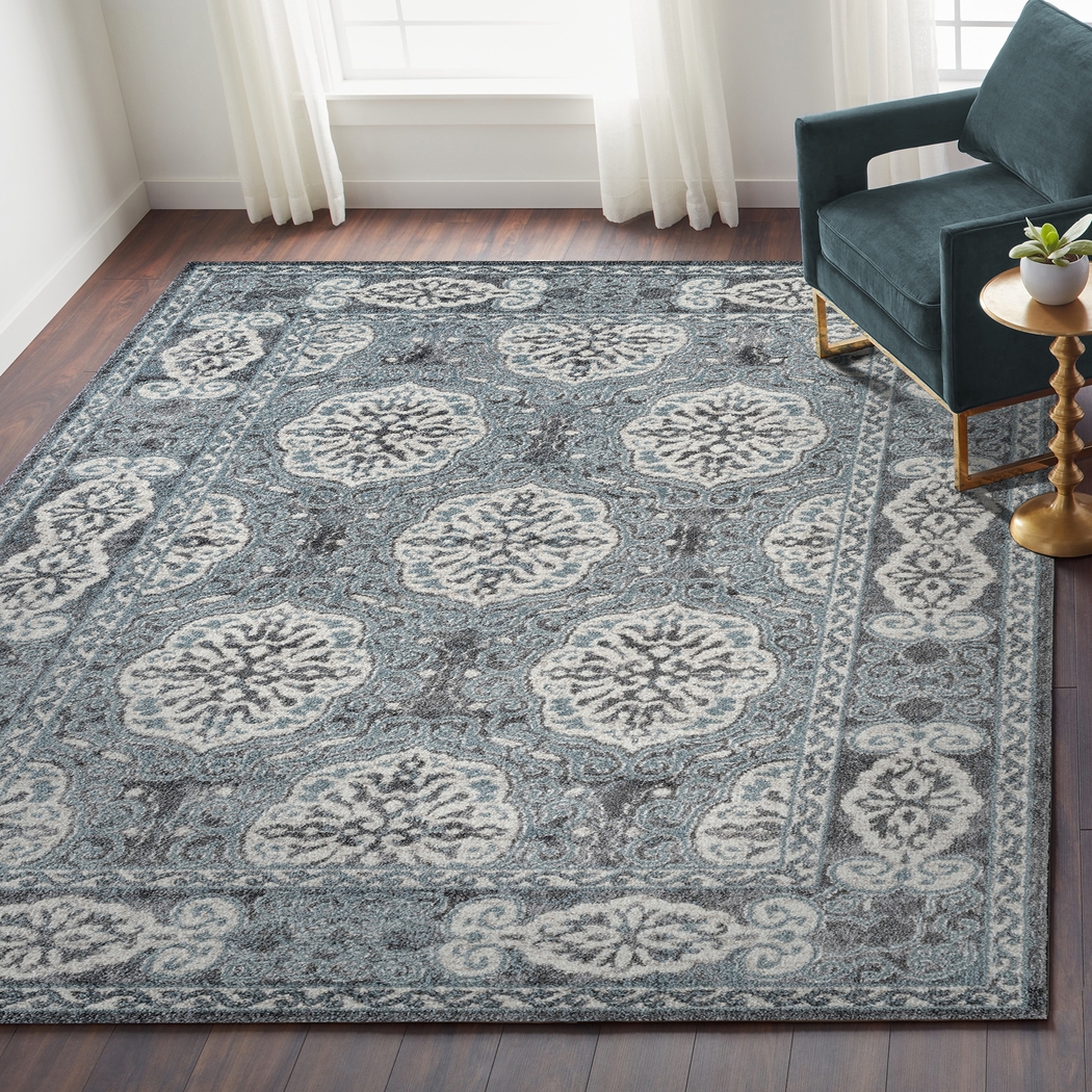 Emrawa Blue 5' x 7'6 Rug - Thumbnail - Image 2