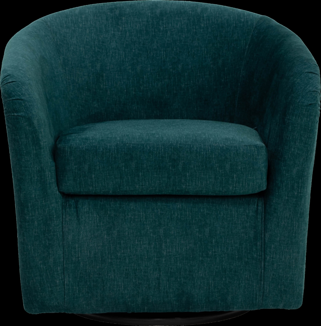 Emsabit I Teal Swivel Accent Chair - Thumbnail - Image 2