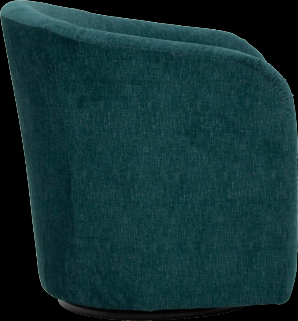 Emsabit I Teal Swivel Accent Chair - Thumbnail - Image 4