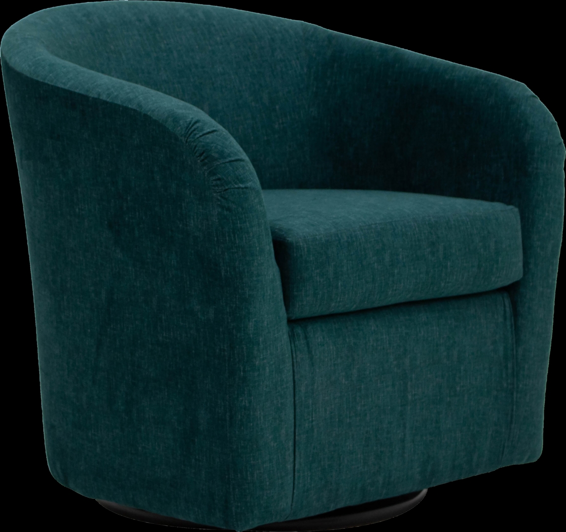 Emsabit I Teal Swivel Accent Chair - Thumbnail - Image 1