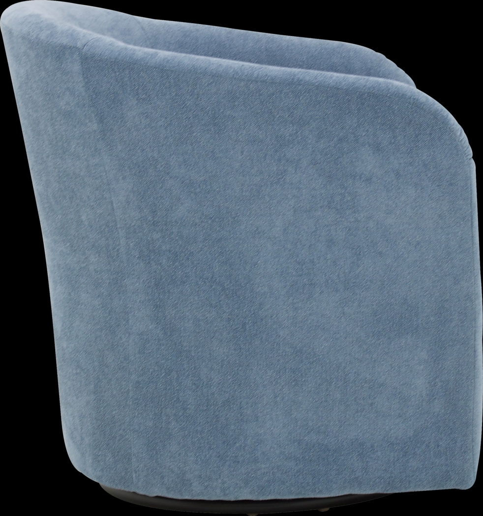 Emsabit I Light Blue Swivel Accent Chair - Thumbnail - Image 4