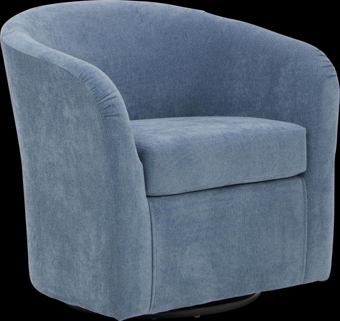 Emsabit I Light Blue Swivel Accent Chair - Thumbnail - Image 1