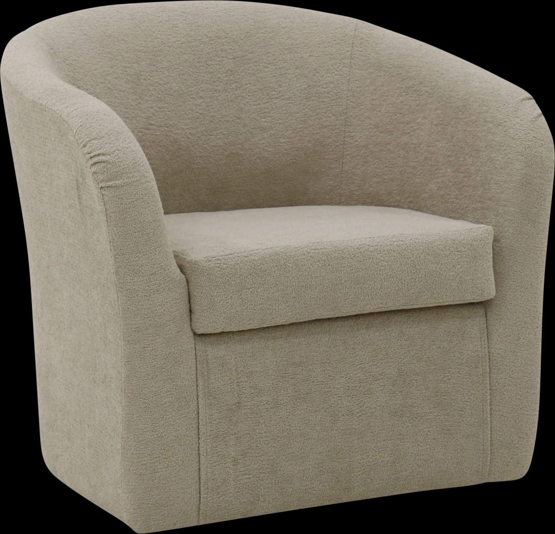 Emsabit I Beige Swivel Accent Chair - Thumbnail - Image 2