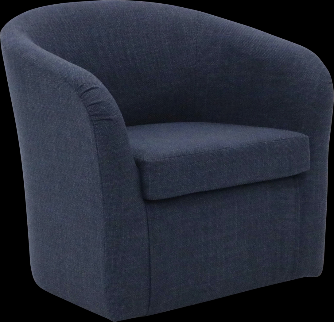 Emsabit I Blue Swivel Accent Chair - Thumbnail - Image 3