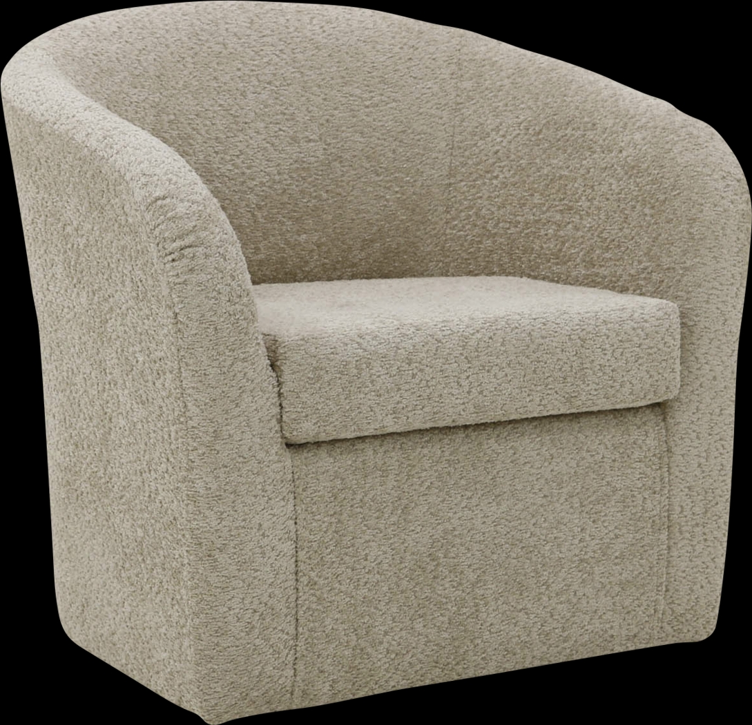 Emsabit I Ivory Swivel Accent Chair - Thumbnail - Image 3