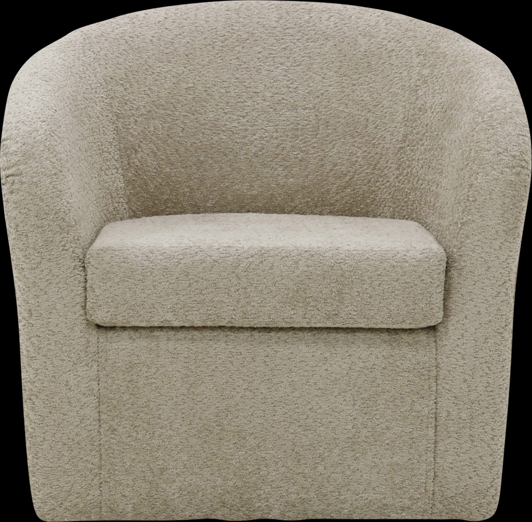 Emsabit I Ivory Swivel Accent Chair - Thumbnail - Image 1