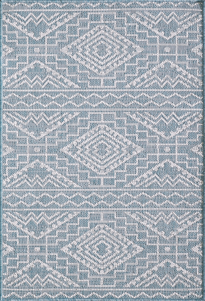 Emspool Aqua 5'3 x 7'7 Indoor/Outdoor Rug - Thumbnail - Image 1