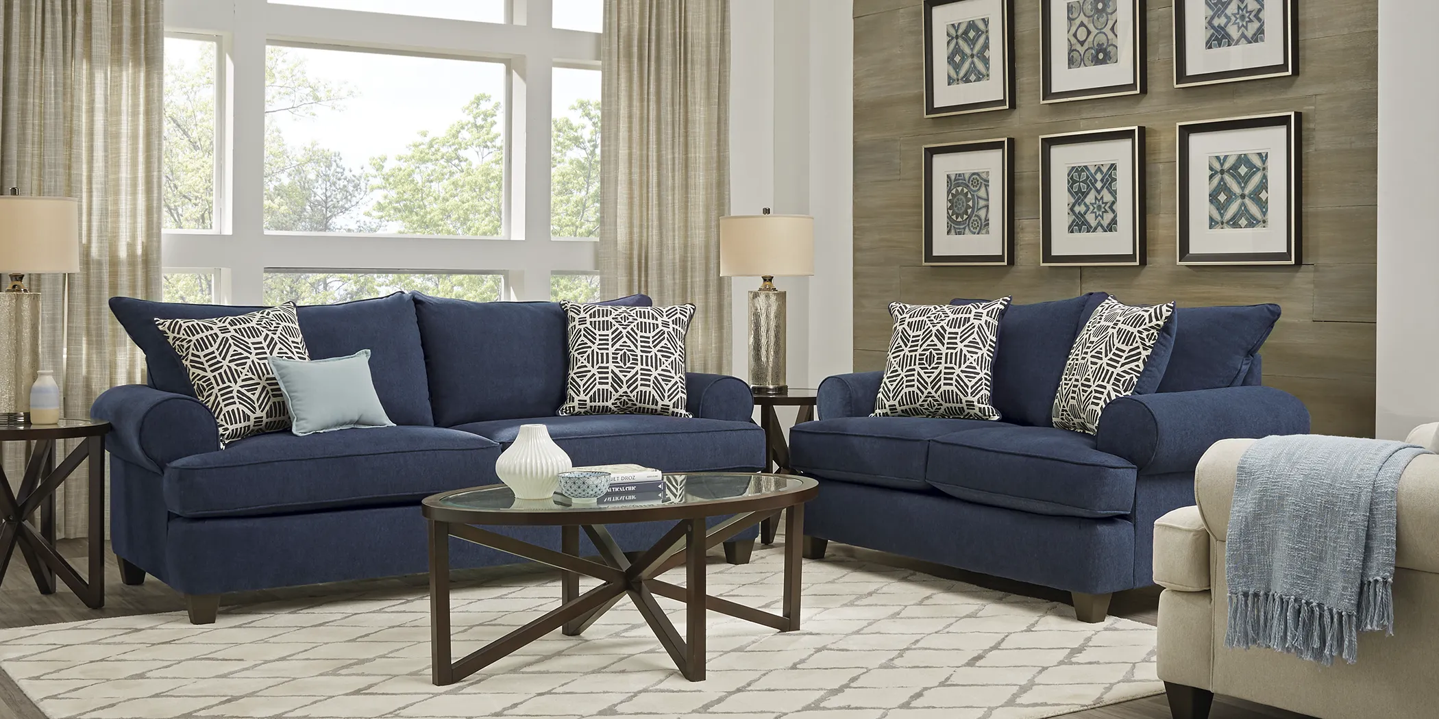 Emsworth Navy 8 Pc Living Room - Thumbnail - Image 1