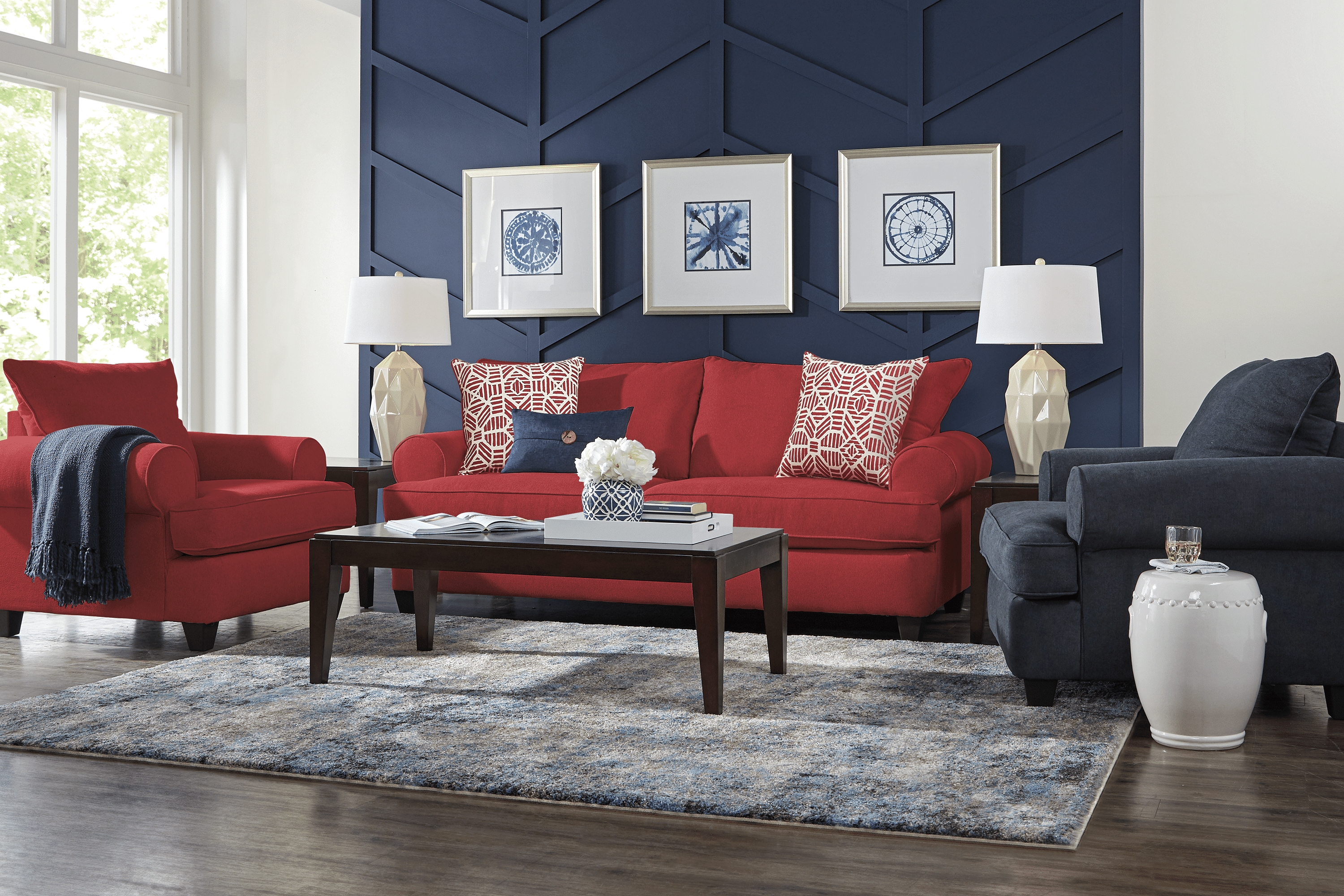 Emsworth Scarlet 5 Pc Living Room - Thumbnail - Image 1