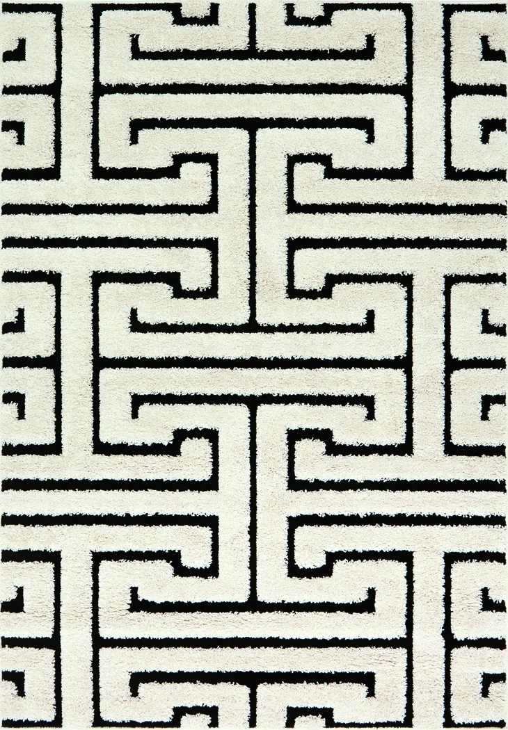 Enchant Greek Key Ivory 7'7 x 10'6 Rug - Thumbnail - Image 1
