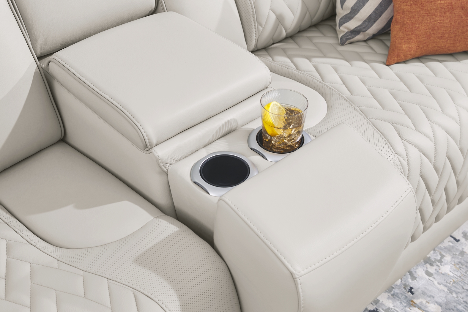 Encore Gray Leather 6 Pc Triple Power Reclining Sectional Living Room - Thumbnail - Image 6