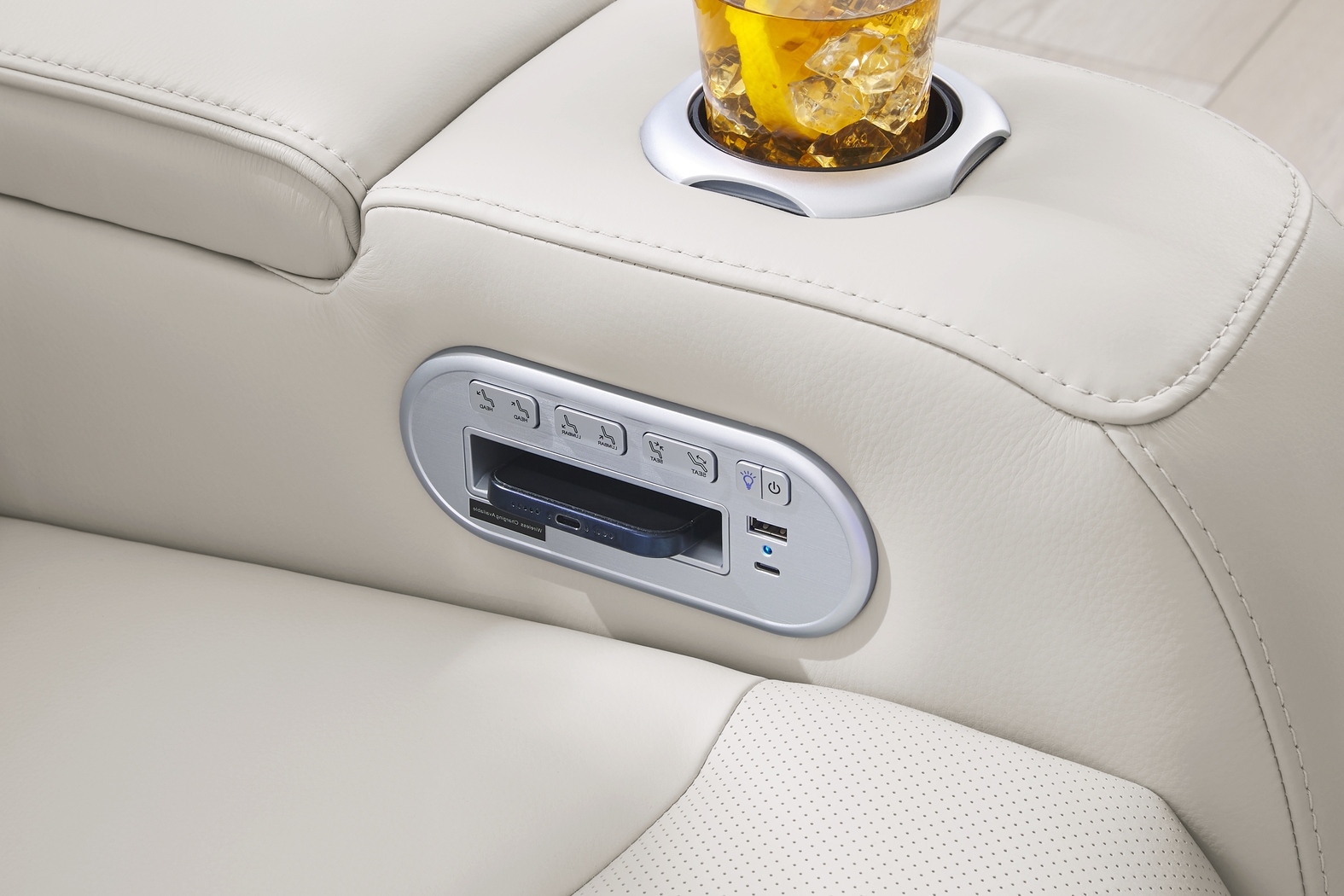 Encore Gray Leather 6 Pc Triple Power Reclining Sectional Living Room - Thumbnail - Image 10