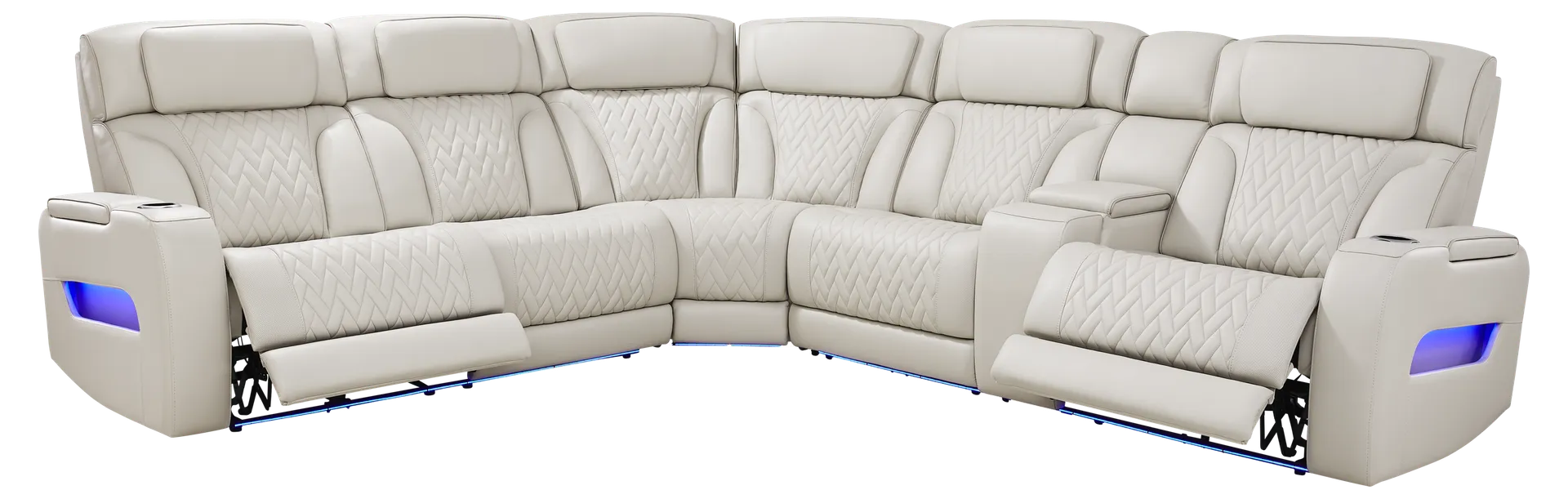 gray 3 pc right console power sectional