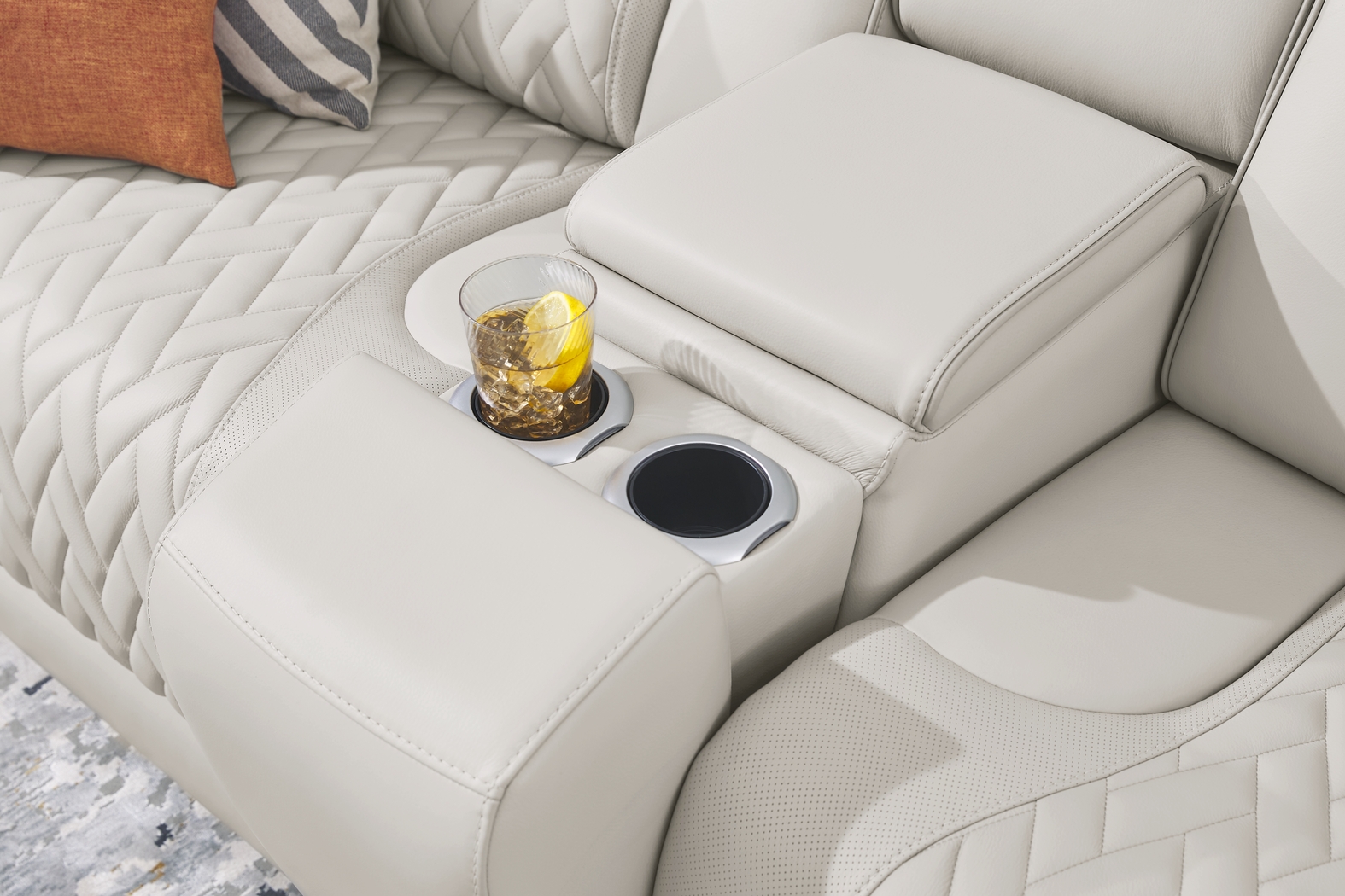 Encore Gray Leather 6 Pc Triple Power Reclining Sectional Living Room - Thumbnail - Image 6