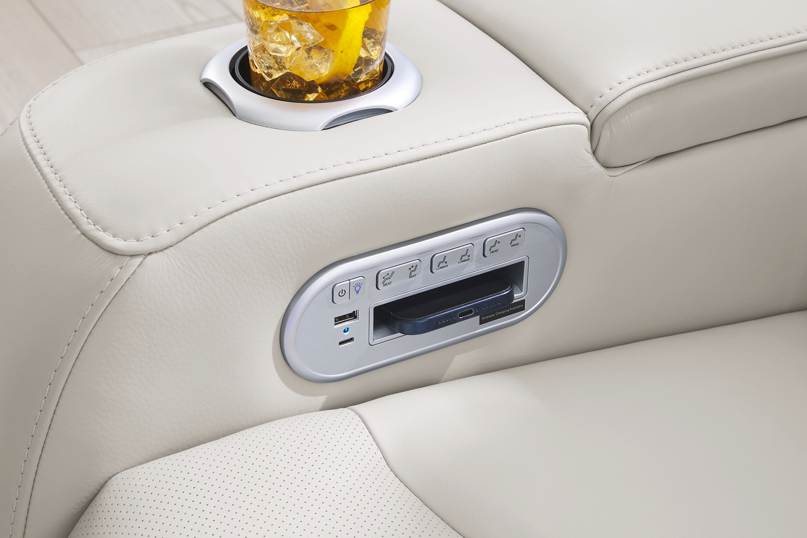 Encore Gray Leather 6 Pc Triple Power Reclining Sectional Living Room - Thumbnail - Image 10