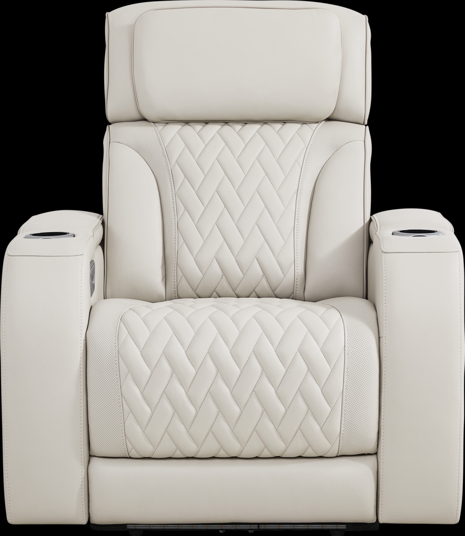 Encore Gray Leather Triple Power Recliner - Thumbnail - Image 2