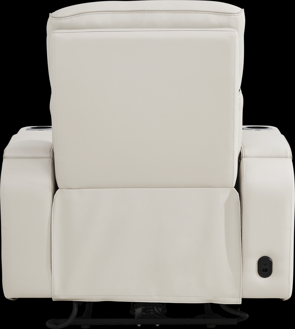 Encore Gray Leather Triple Power Recliner - Thumbnail - Image 4