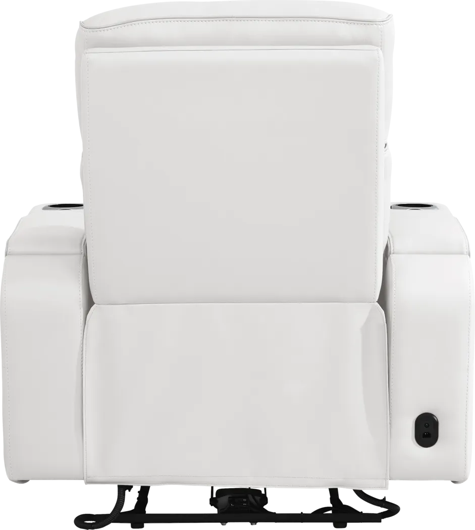 Encore White Leather Triple Power Recliner - Thumbnail - Image 4