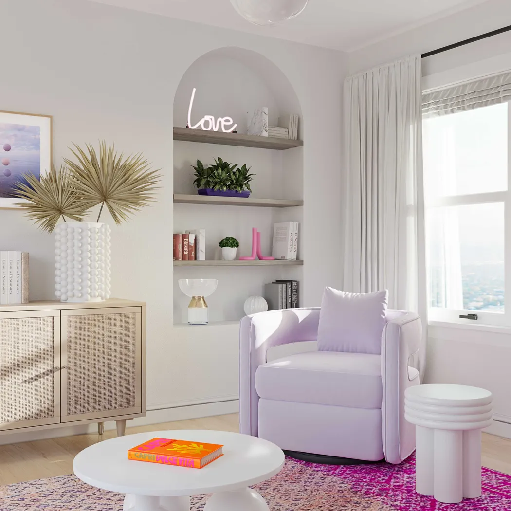 Endalyn Lavender Swivel Accent Chair - Thumbnail - Image 2