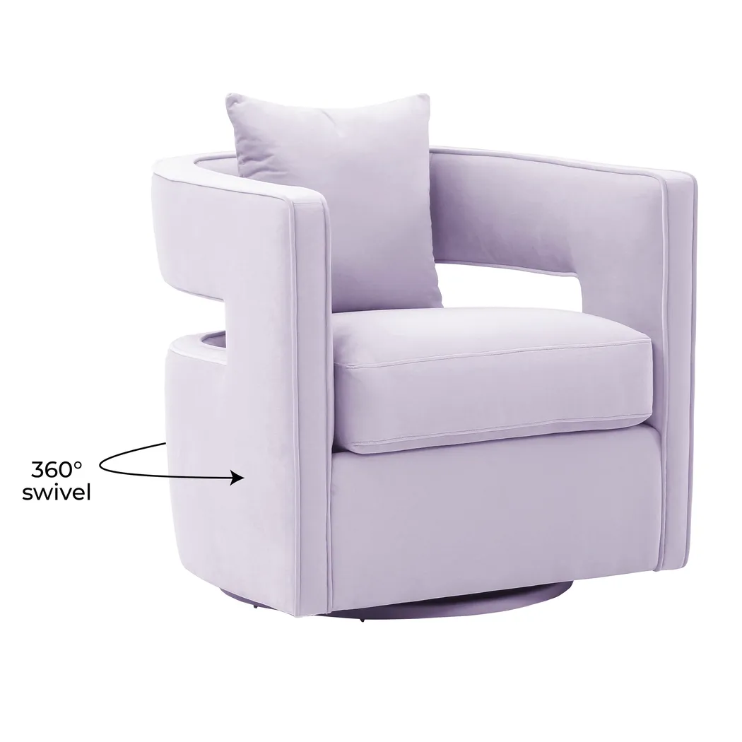 Endalyn Lavender Swivel Accent Chair - Thumbnail - Image 6