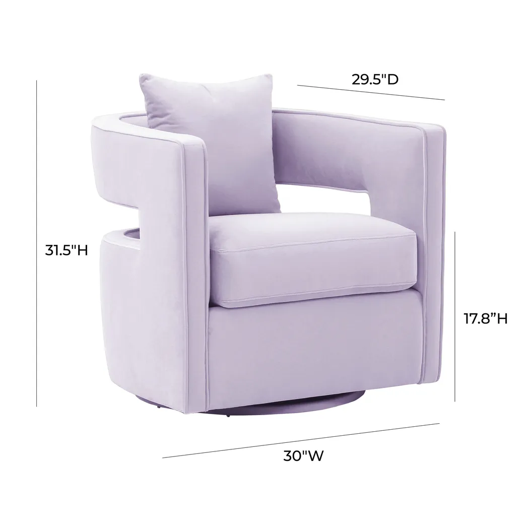 Endalyn Lavender Swivel Accent Chair - Thumbnail - Image 7