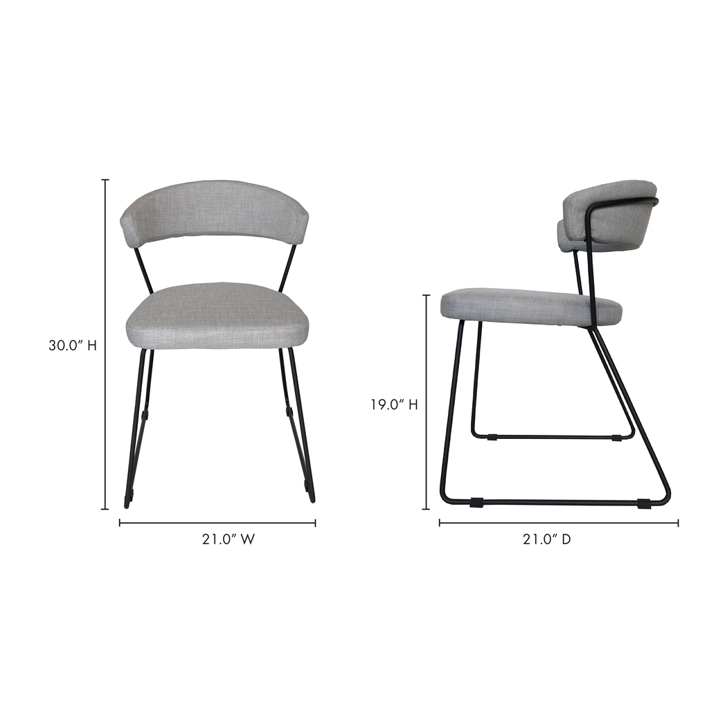 Endire Gray Side Chair, Set of 2 - Thumbnail - Image 7