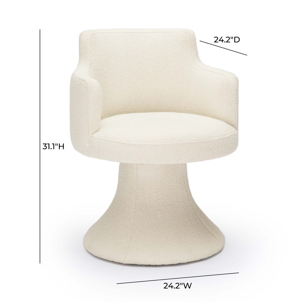 Engberg Cream Swivel Arm Chair - Thumbnail - Image 7