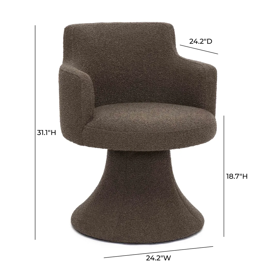 Engberg Dark Brown Swivel Arm Chair - Thumbnail - Image 6