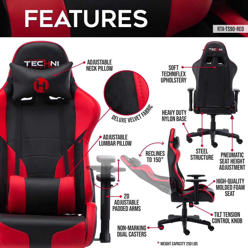 Engleshire Red/Black PC Gaming Chair - Thumbnail - Image 3