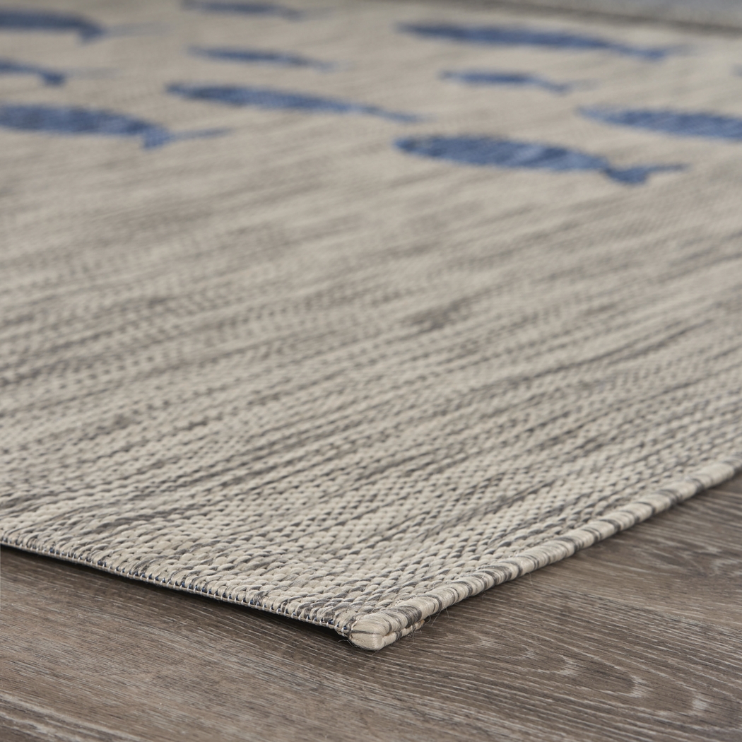 Engleto Gray/Navy 5' x 7' Indoor/Outdoor Rug - Thumbnail - Image 4