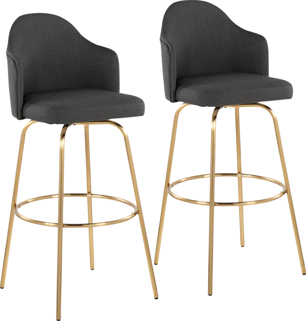 Enilla III Charcoal Barstool, Set of 2 - Thumbnail - Image 1