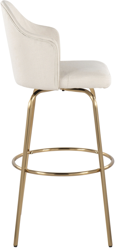 Enilla III Cream Barstool, Set of 2 - Thumbnail - Image 4