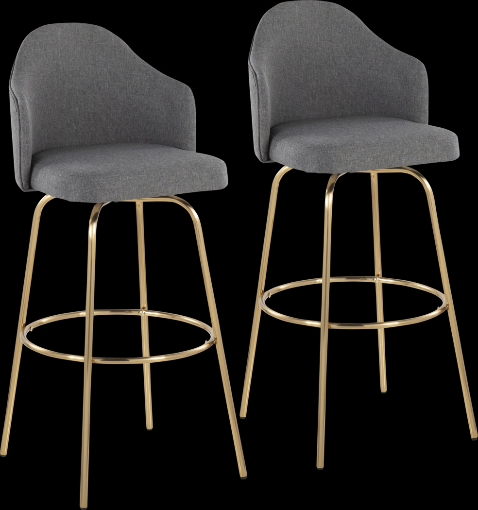 Enilla III Gray Barstool, Set of 2 - Thumbnail - Image 1