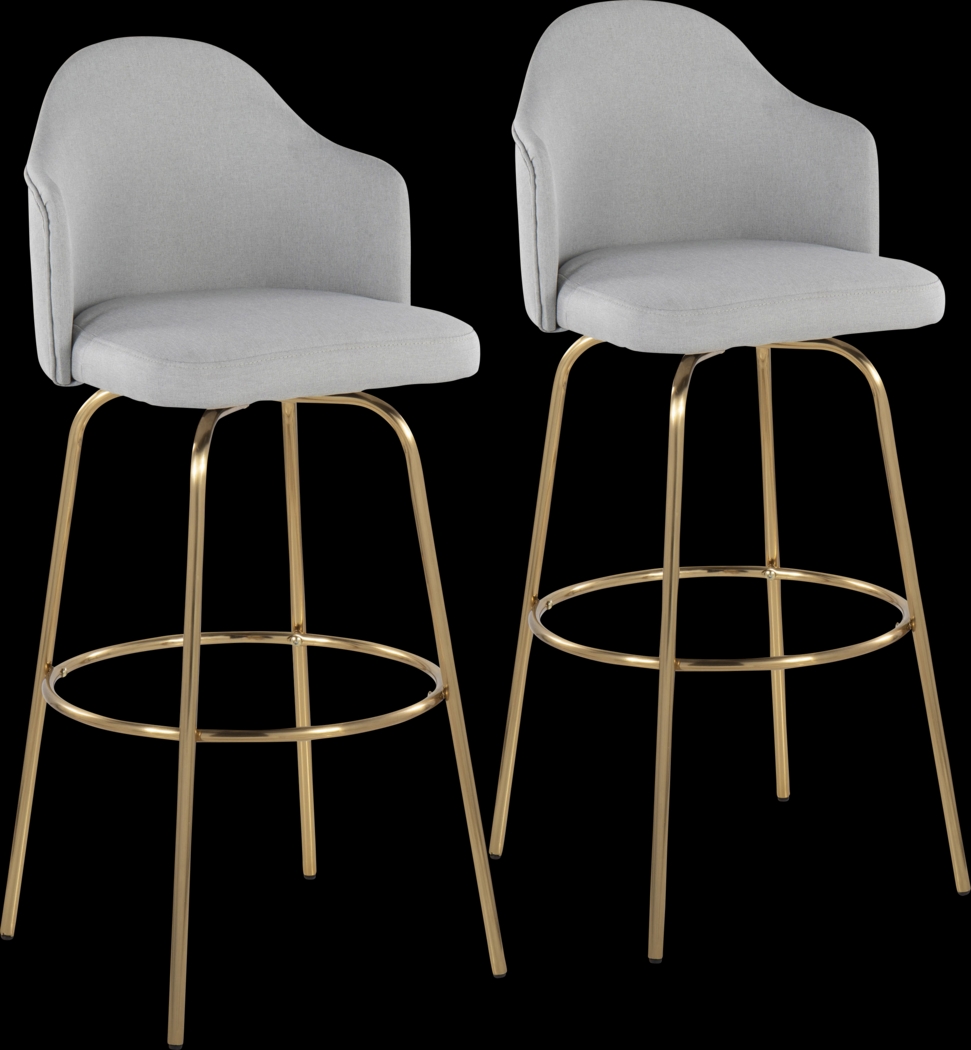 Enilla III Light Gray Barstool, Set of 2 - Thumbnail - Image 1