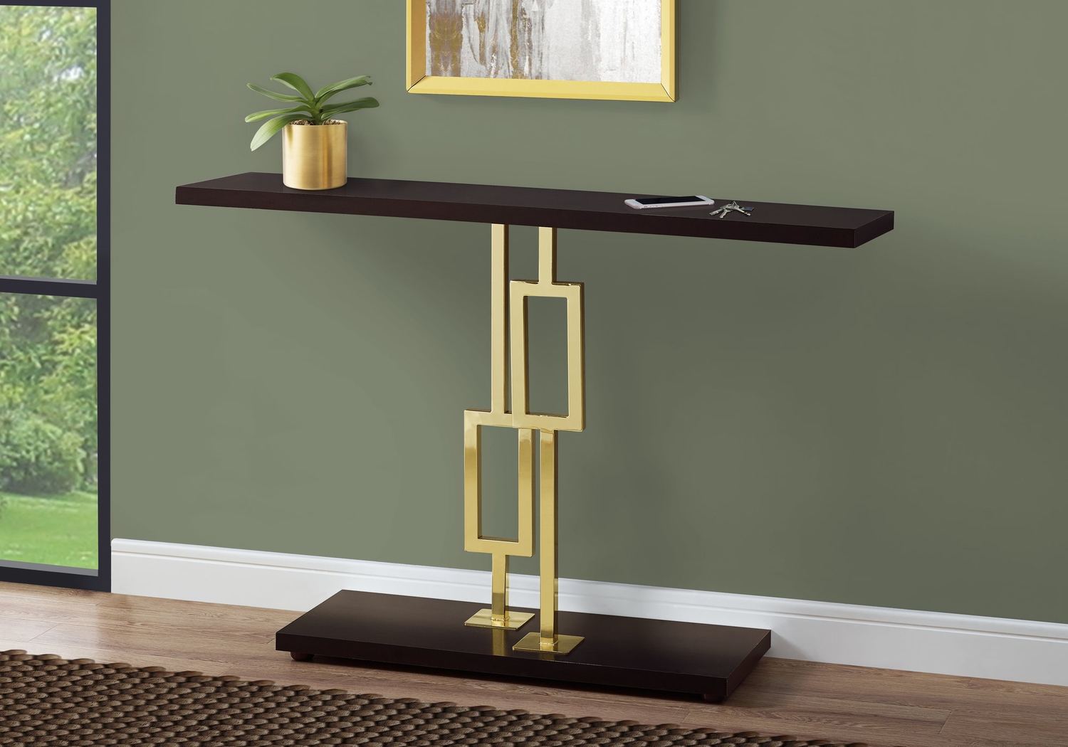 Enloe Cappuccino Console Table - Thumbnail - Image 2