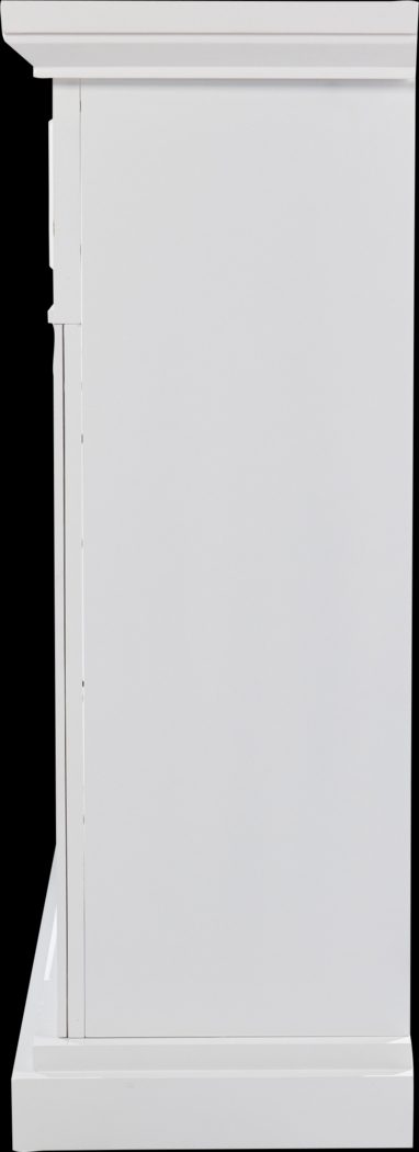 Ennismore IV White 46 in. Console, With Touch Panel Electric Log Fireplace - Thumbnail - Image 3