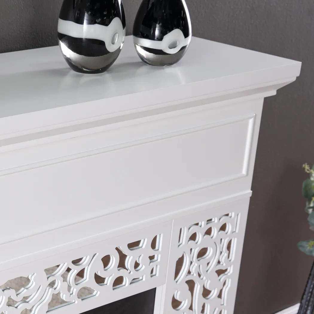 Ennismore III White 46 in. Console, With Smart Electric Fireplace - Thumbnail - Image 4