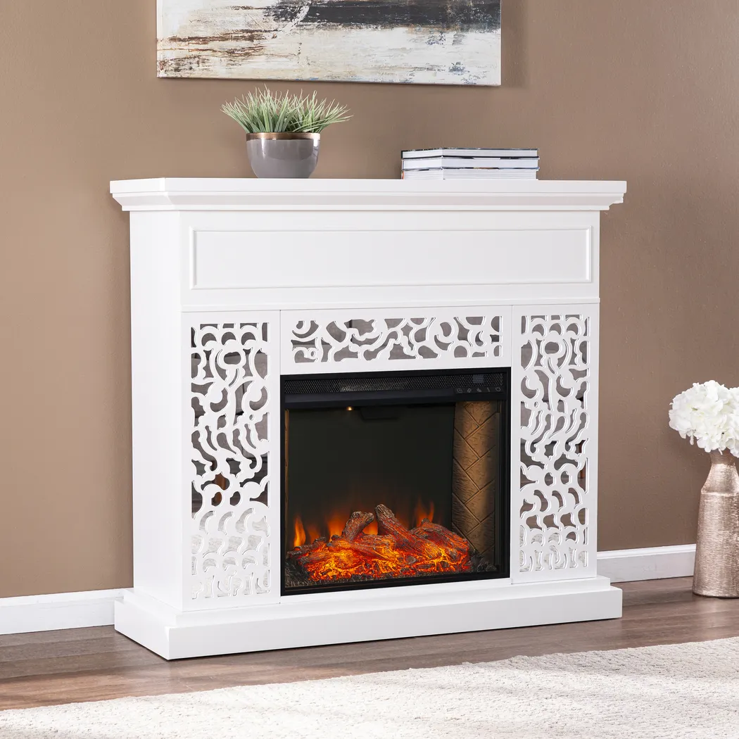Ennismore III White 46 in. Console, With Smart Electric Fireplace - Thumbnail - Image 5