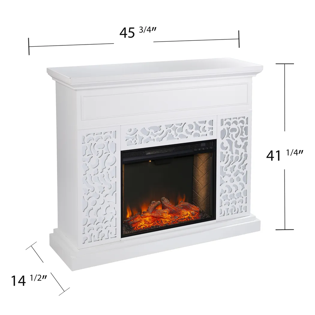 Ennismore III White 46 in. Console, With Smart Electric Fireplace - Thumbnail - Image 6