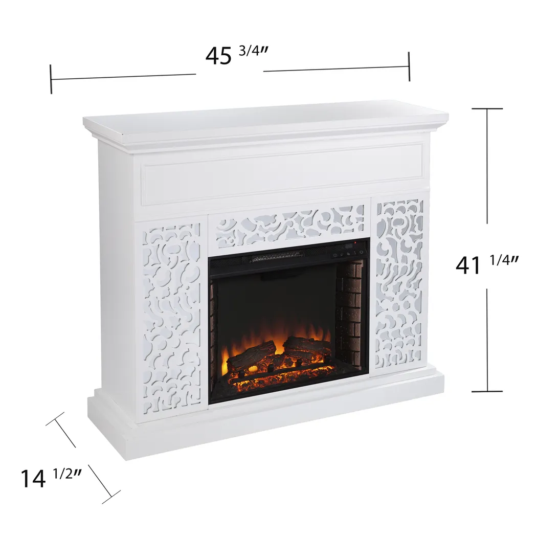 Ennismore II White 46 in. Console With Electric Log Fireplace - Image 6