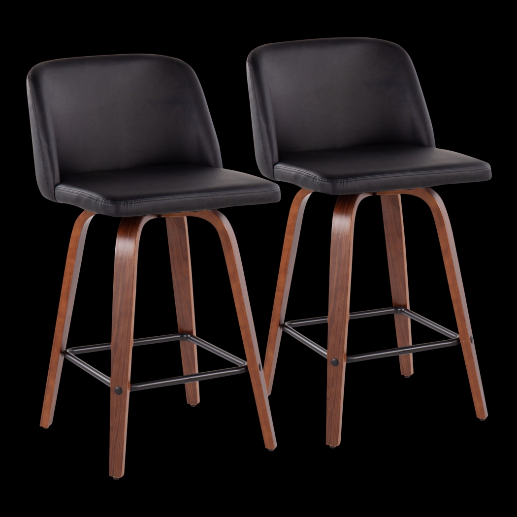 Enora Ann Black Counter Height Stool, Set of 2 - Thumbnail - Image 1