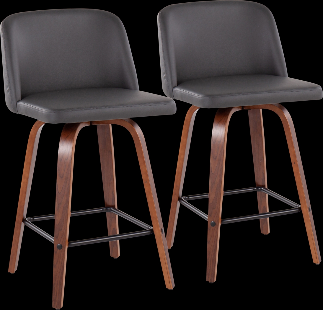 Enora Ann Gray Counter Height Stool, Set of 2 - Thumbnail - Image 1