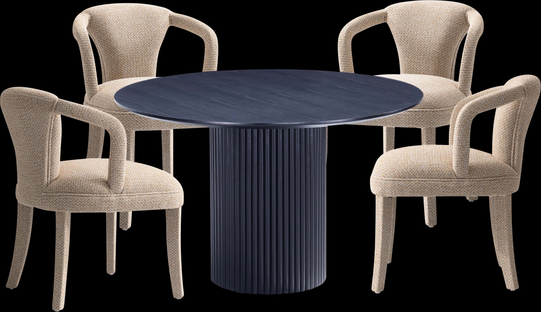 Enramada Black and Gold 5 Pc Dining Table Set - Thumbnail - Image 1