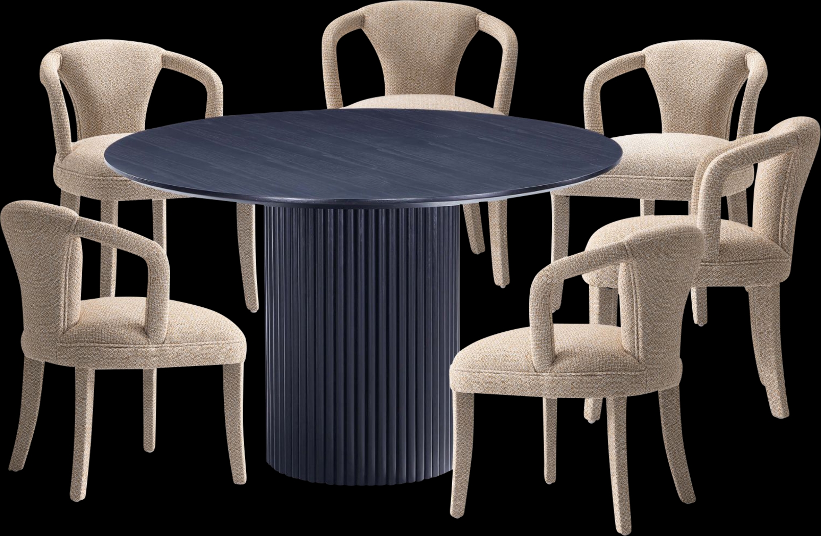 Enramada Black and Gold 7 Pc Dining Table Set - Thumbnail - Image 1